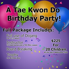 Lee's US Taekwondo's birthday party sign